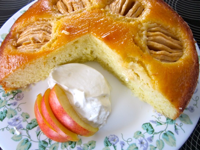 Apple Cake with Apricot Jam Glaze myfavouritepastime.com Apple Cake with Apricot Cake Glazing_7901