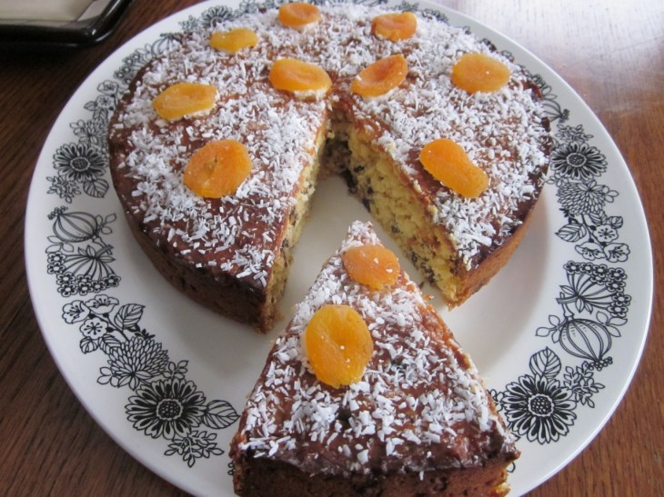 Apricot Chocolate Chip and Coconut Cake myfavouritepastime.com Apricot Choc Chip & Coconut Cake_8081