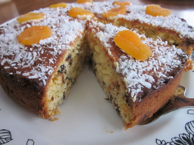 Apricot Chocolate Chip and Coconut Cake myfavouritepastime.com Apricot Choc Chip & Coconut Cake_8109