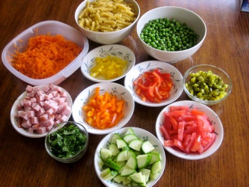 Pasta Salad with Vegetables and Ham My Favourite Pastime_4127