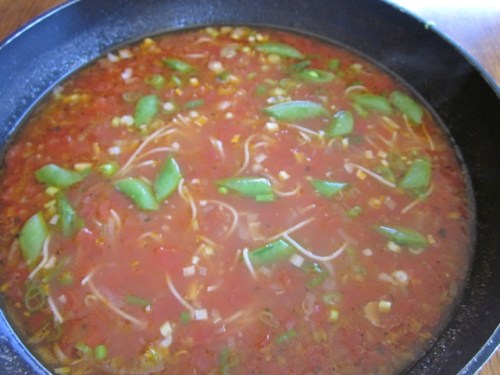 Tomato Corn Pasta Soup with Sugar Snap Peas myfavouritepastime.com_7091