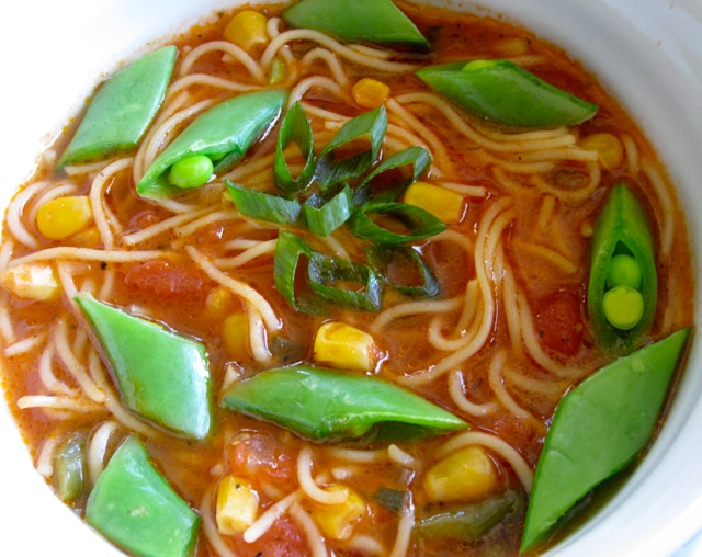 Tomato Corn Pasta Soup with Sugar Snap Peas_7715