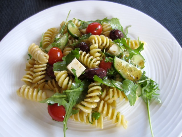 Pasta Salad with Tomatoes, Arugula and Feta myfavouritepastime.com_8647_2