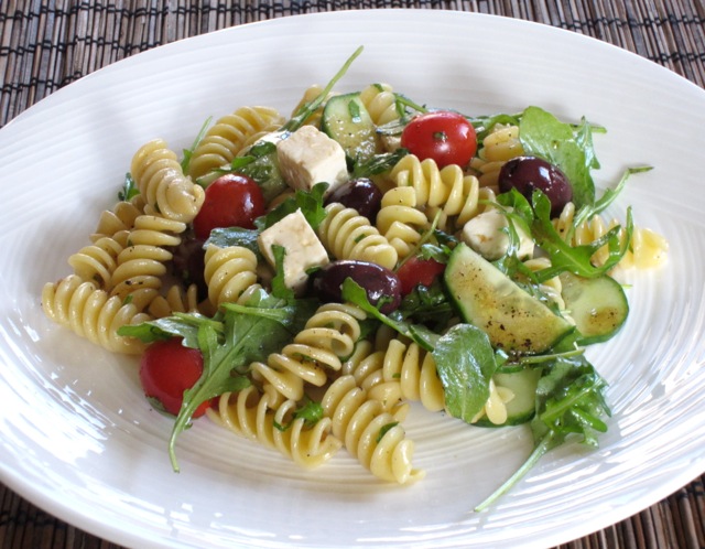 Pasta Salad with Tomatoes, Arugula and Feta myfavouritepastime.com_8657_2