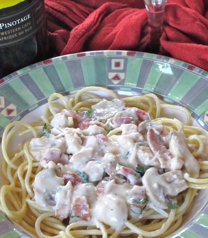 Fettuccine with Chicken and Mushroom Sauce myfavouritepastime.com