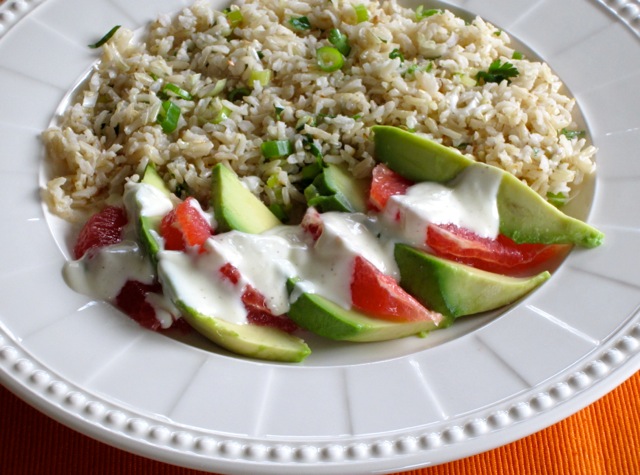 Brown Rice Avocado and Grapefruit Salad myfavouritepastime.com_3106b
