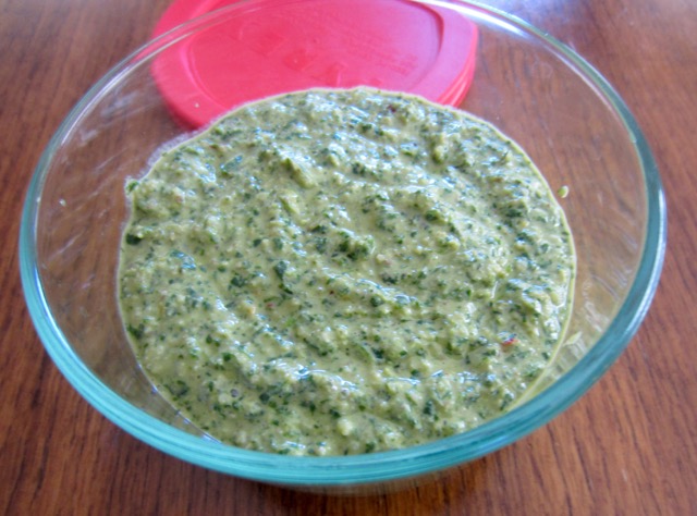 Arugula Cilantro Parsley Pesto with Walnuts myfavouritepastime.com