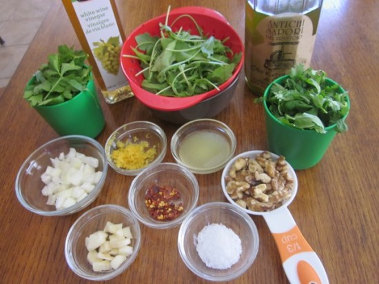 Arugula Cilantro Parsley Pesto with Walnuts myfavouritepastime.com