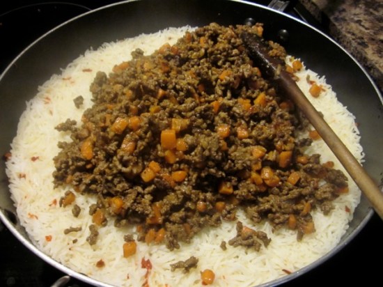 Rice with Ground Beef and Carrots myfavouritepastime.com