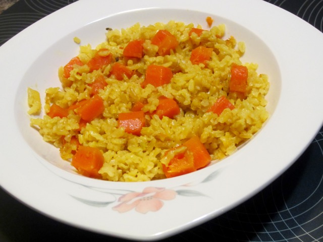 View of Baked Brown Rice with Carrots and Coconut Milk – My Favourite Pastime