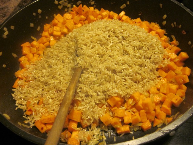 View of Baked Brown Rice with Sweet Potato and Coconut Milk – My Favourite Pastime