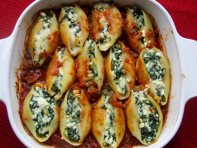 Ricotta Stuffed Shells with Bolognese Sauce myfavouritepastime.com