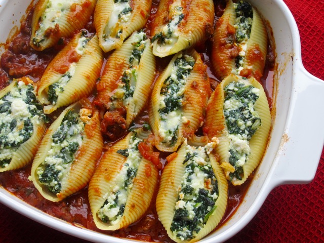 Ricotta Stuffed Shells with Bolognese Sauce myfavouritepastime.com