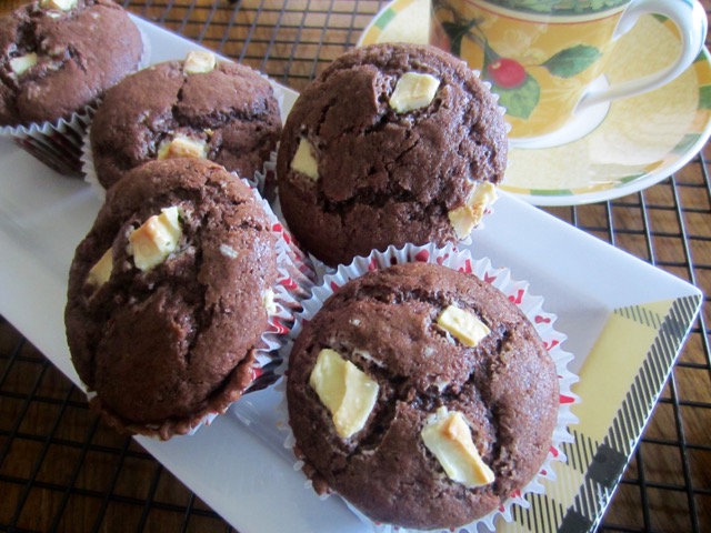 Double Chocolate Chunk Muffins myfavouritepastime.com