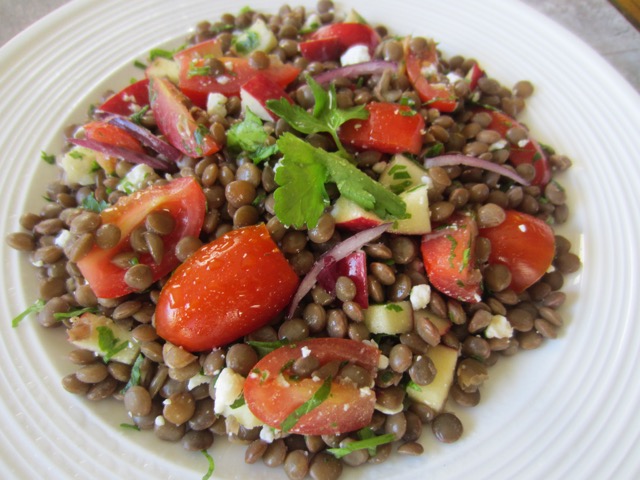 Lentil Salad with Apple and Cherry Tomatoes myfavouritepastime.com