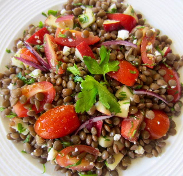 Lentil Salad with Apple and Cherry Tomatoes myfavouritepastime.com