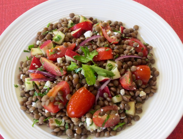 Lentil Salad with Apple and Cherry Tomatoes myfavouritepastime.com