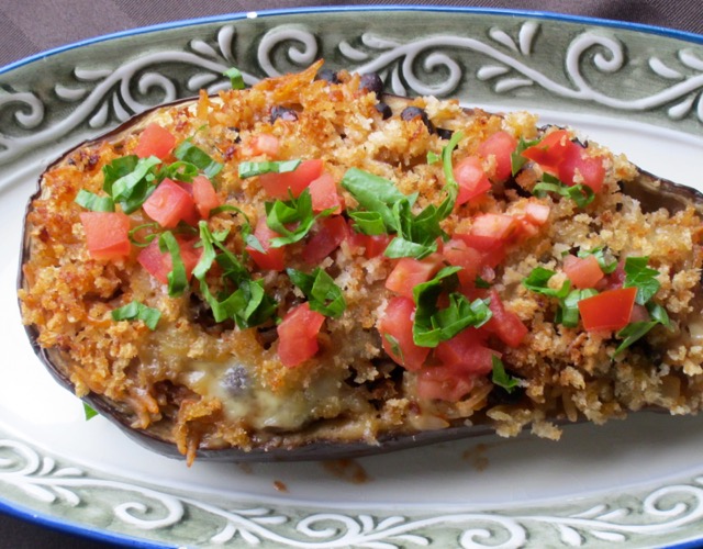 Stuffed Eggplant with Rice and Black beans myfavouritepastime.com