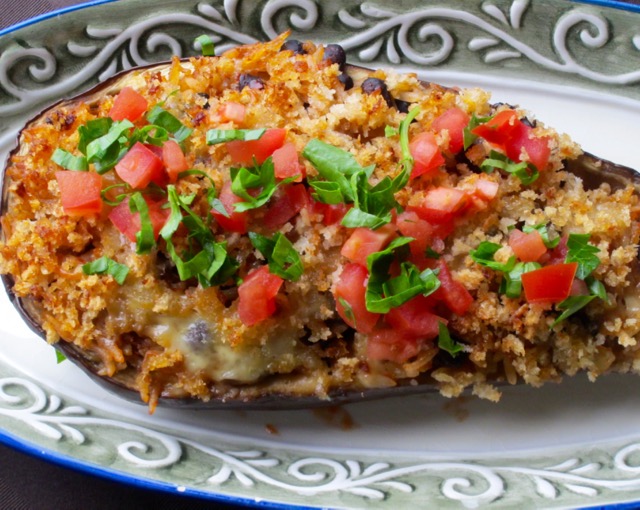 Stuffed Eggplant with Rice and Black beans myfavouritepastime.com