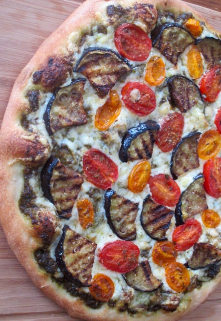 Grilled Eggplant Parmesan and Tomato Pizza myfavouritepastime.com