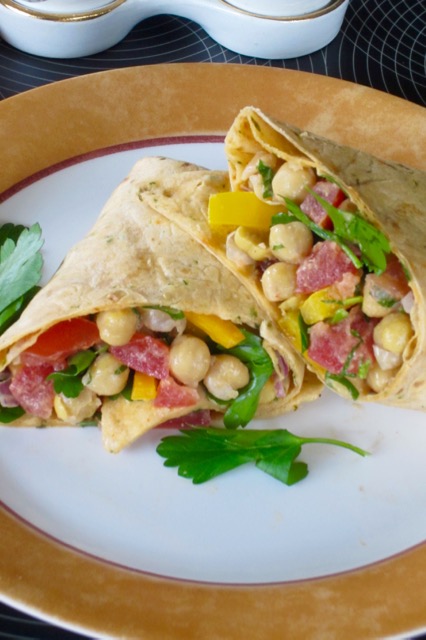 Chickpea Wrap with Tahini Dressing myfavouritepastime.com