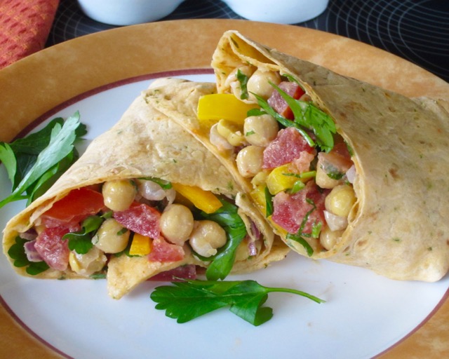 Chickpea Wrap with Tahini Dressing myfavouritepastime.com