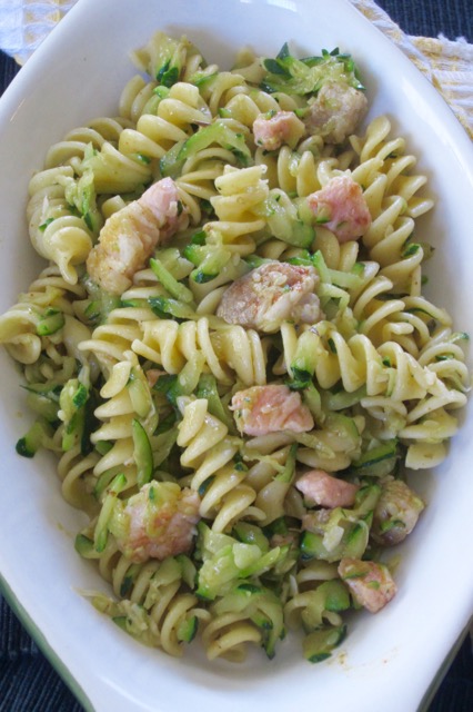 Olive Oil Zucchini and Bacon Pasta myfavouritepastime.com