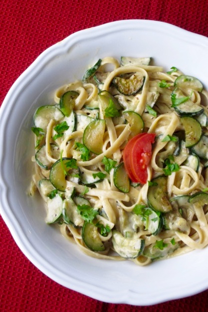 Fettuccine with Creamy Zucchini Sauce myfavouritepastime.com