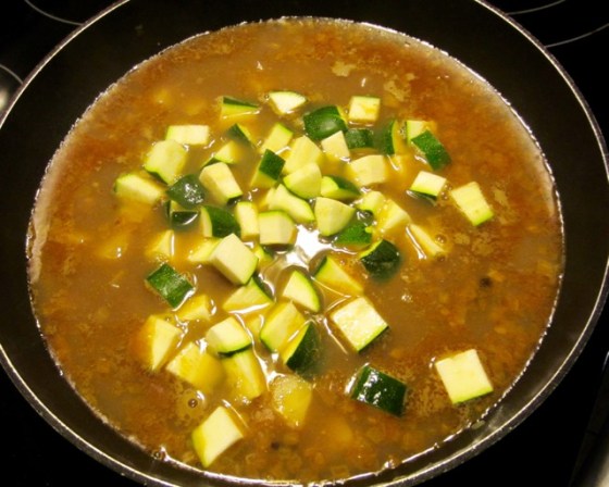 Whole Masoor Dal and Zucchini Soup (Brown Lentil Soup) myfavouritepastime.com